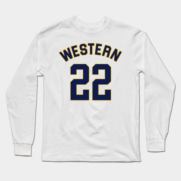 Blue Chips Butch McRae Basketball Jersey (Front/Back Print) Long Sleeve T-Shirt by darklordpug